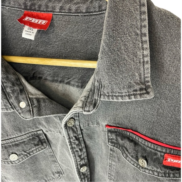 PBR Double Breast Pocket Men’s Grey Jacket Button-Up Shirt 2X - Picture 2 of 3